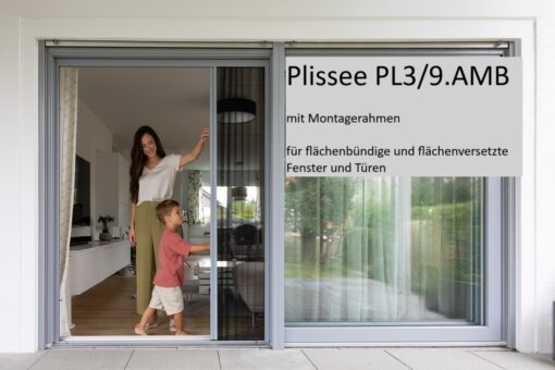 Insektenschutz Plissee für Türen - PL 3/9.AMB für flächenbündige und flächenversetzte Türen