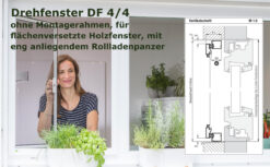Drehramen für Fenster DF 4/4 für flächenversetzte Holzfenster