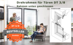 Fliegengittertüre Mauerleibung DT 3/8 Rahmen unten geschlossen - Bestseller