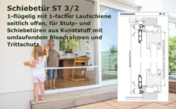 Insektenschutz Schiebetür 2-3 für Stulp- und Schiebetüren