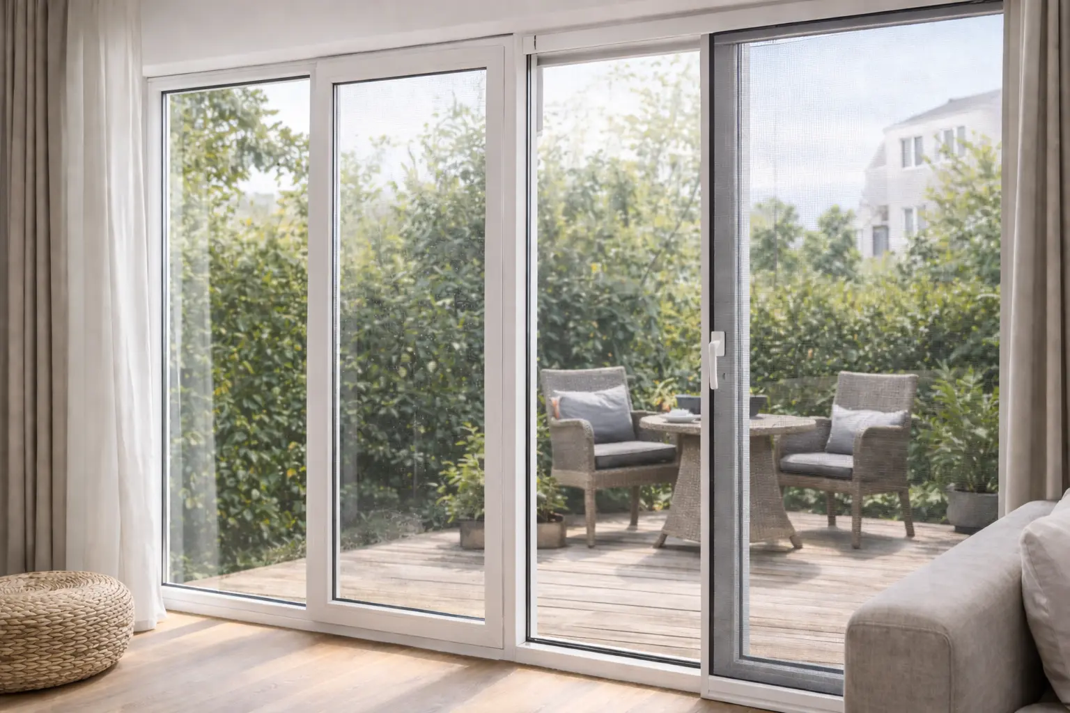 Insektenschutz für bodentiefe Fenster und Balkontüren