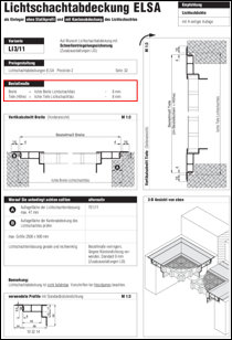 Lichtschachtabdeckung LI 3/11 Aufmassanleitung anzeigen