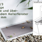 Lichtschachtabdeckung Lisa 1/3 3-seitige Auflage überstehendem Kellerfenster