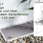 Lichtschachtabdeckung LiSA LI 1/7 mit 3-seitiger Auflage und überstehendem Kellerfenster größer 110 mm