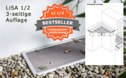 Lichtschachtabdeckung Lisa 3-seitige-Auflage