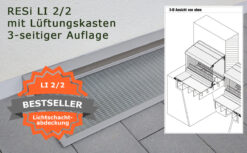 Lichtschachtabdeckung RESi LI 2/2 mit Lüftungskasten 3-seitiger-Auflage Bestseller