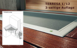 Lichtschachtabdeckung Terresa TE 1/12 mit Statikprofil 3-seitige Auflage