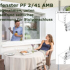 Pendelfenster PF 2/41 AMB mit seitlicher Rahmentrennung für Stulpanschluss