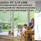 Pendeltüre 2/9 LMB mit Montagerahmen und unterem Schwellenprofil