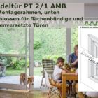 Pendeltür PT 2/1 AMB mit Montagerahmen unten Geschlossen