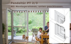 Pendeltüre für flächenversetzte Türen mit eng anliegendem Rollladenpanzer - PT 2/3 von MHZ Neher Technology