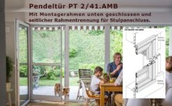 Pendeltüre PT 2/41 AMB für flächenbündige und flächenversetzte Stulptüren