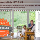 Pendeltuere PT 2/5 mit Montagerahmen unterem Winkelprofil Türen Bestseller