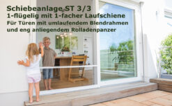 Schiebeanlage ST 3/3 umlaufender blendrahmen