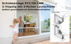 Schiebeanlage ST3/50 LMM seitlich geschlossen