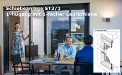 Schiebetüre ST 3/1 einfache Laufschiene