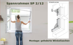 Spannrahmen SP 2/12 für Fenster mit seitlich rechts eng anliegender Rollladenführungsschiene