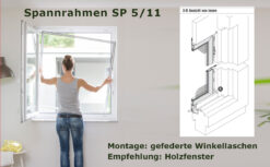 Insektenschutz-Spannrahmen für Holzfenster mit Regenschiene und eng anliegendem Rollladenpanzer - SP 5/11 von MHZ Neher Technology