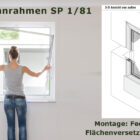 Insektenschutz-Spannrahmen für flächenversetzte Fenster mit Wetterschenkel und eng anliegendem Rollladen - SP 1/81 von MHZ Neher Technology