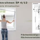 Insektenschutz-Spannrahmen für flächenbündige und flächenversetzte Fenster mit schrägem Blendrahmenüberschlag und seitlich rechts enger Rollladenführungsschiene - SP 4/12 von MHZ Neher Technology