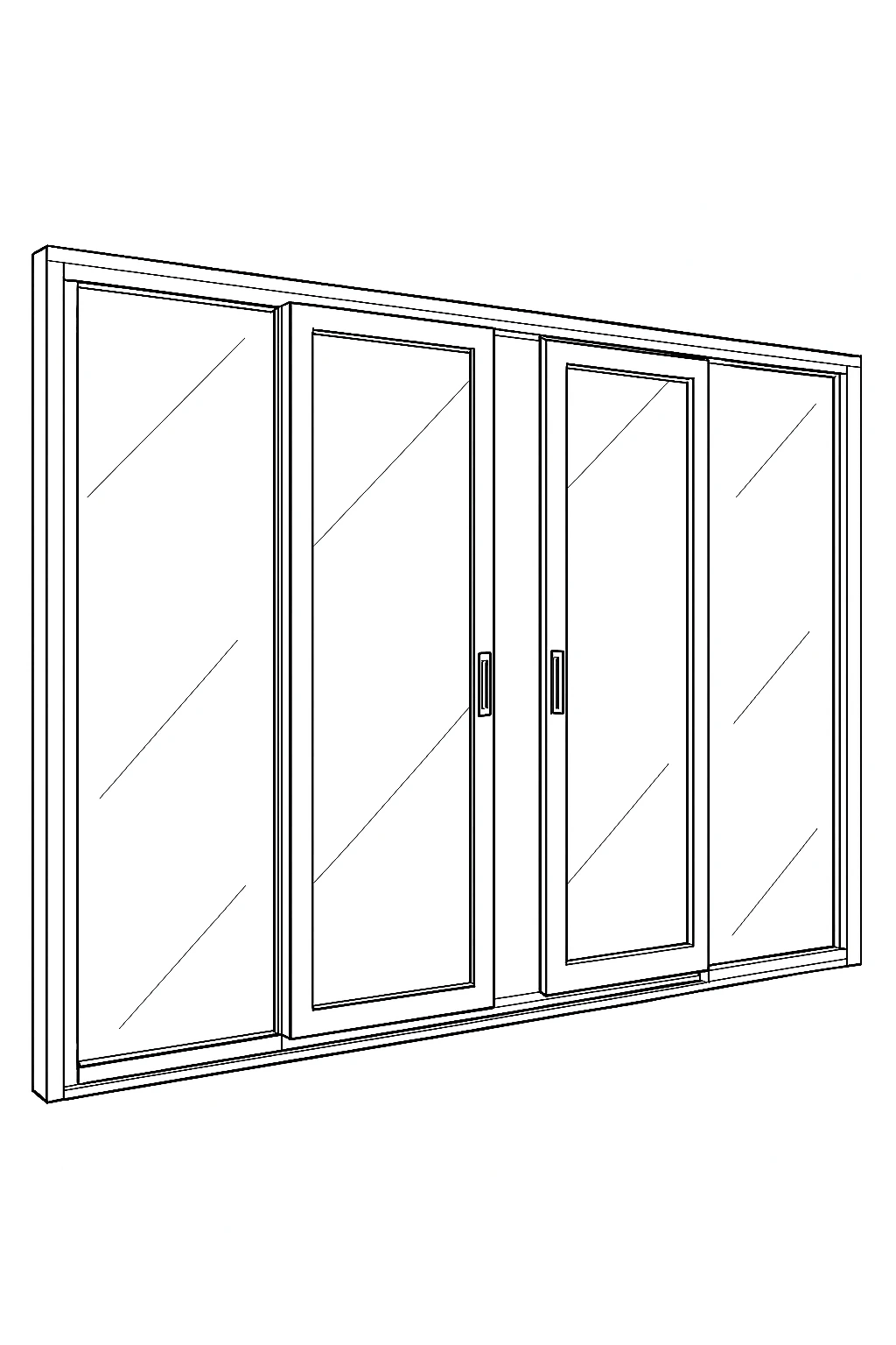 Zweiflüglige Glasschiebetüre